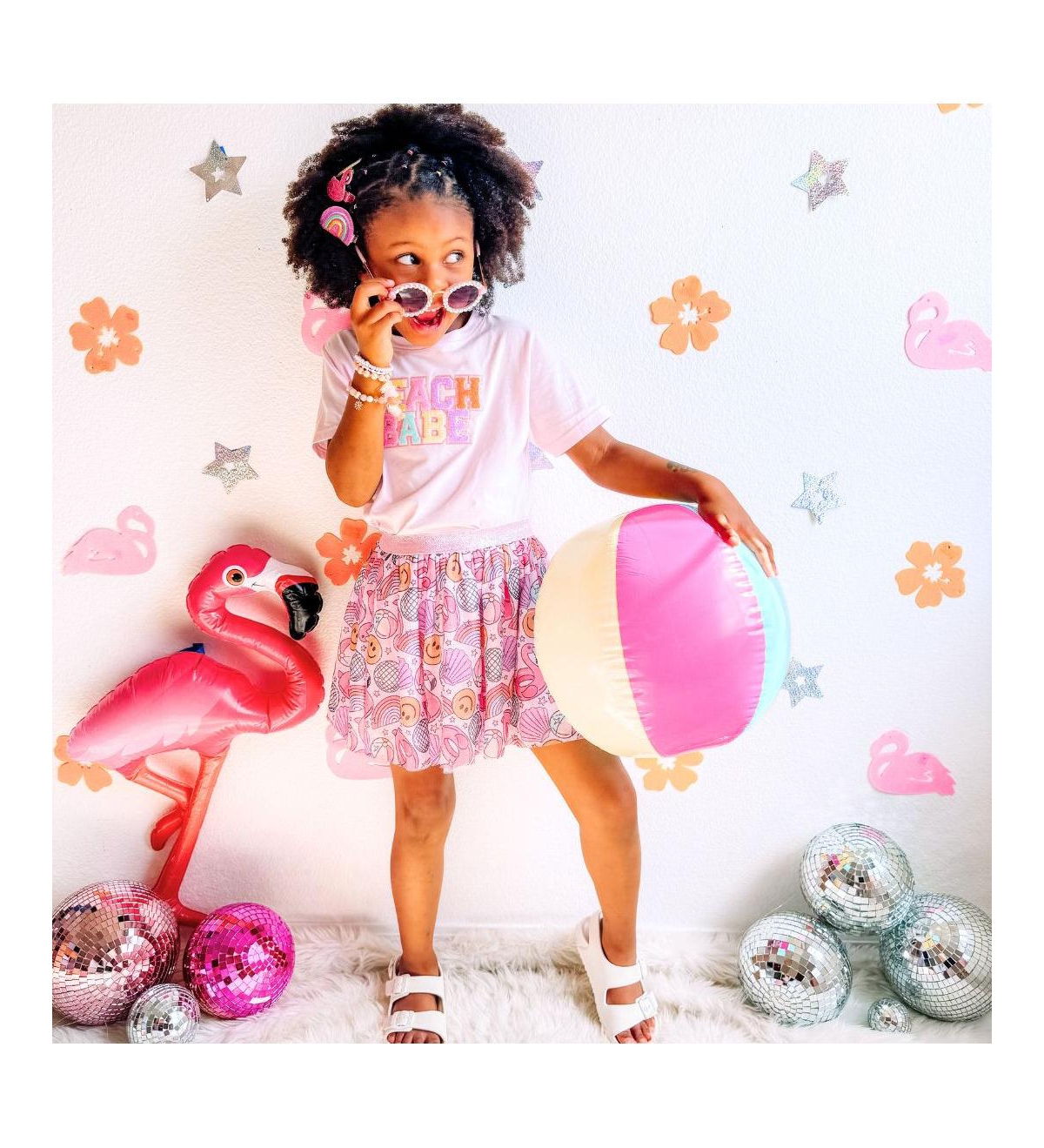 Sweet Wink Baby Girls Beach Babe Patch Short Sleeve T-Shirt