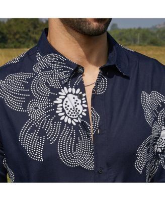 Men's Navy Blue Maxi-Flora Shirt
