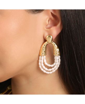 Multi-Strand Beaded Loop Earrings