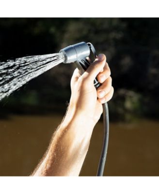 11 Litre Solar Heated Shower Bag, Outdoor Shower, Camping, Portable Pressure Shower with Foot Pump, Garden Shower