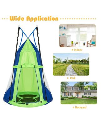 40'' Kids Hanging Chair Swing Tent Set Hammock Nest Pod Seat