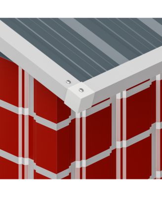 8"x12" Outdoor Storage Shed, Huge Metal Shed with 2 Double Hinged Doors