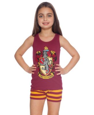 Big Girls Hogwarts All Houses Crest 2 Piece Tank Top and Short Kids' Pajama Set