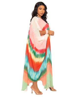 Women's Ombre Stripe Robe with Wrist Band