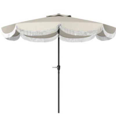 8.8ft Vented Patio Table Umbrella Outdoor Umbrella with Crank 8 Ribs Push Button Tilt