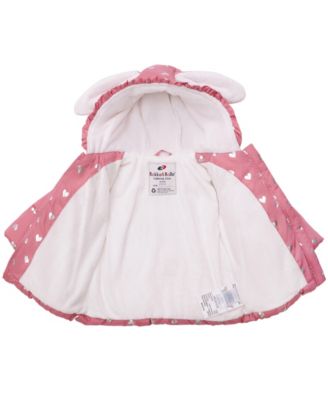 Baby Girls Soft Fleece Lined Puffer Jacket Winter Coat