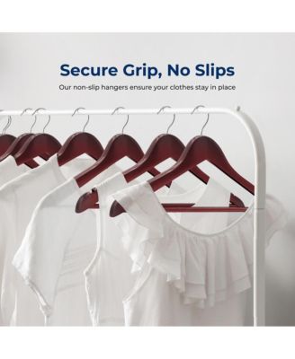 50-Pack Wooden Coat Hangers – Durable Suit Hangers with 360° Swivel Hook & Notches – Slim Design for Shirts, Jackets, Dresses, and More