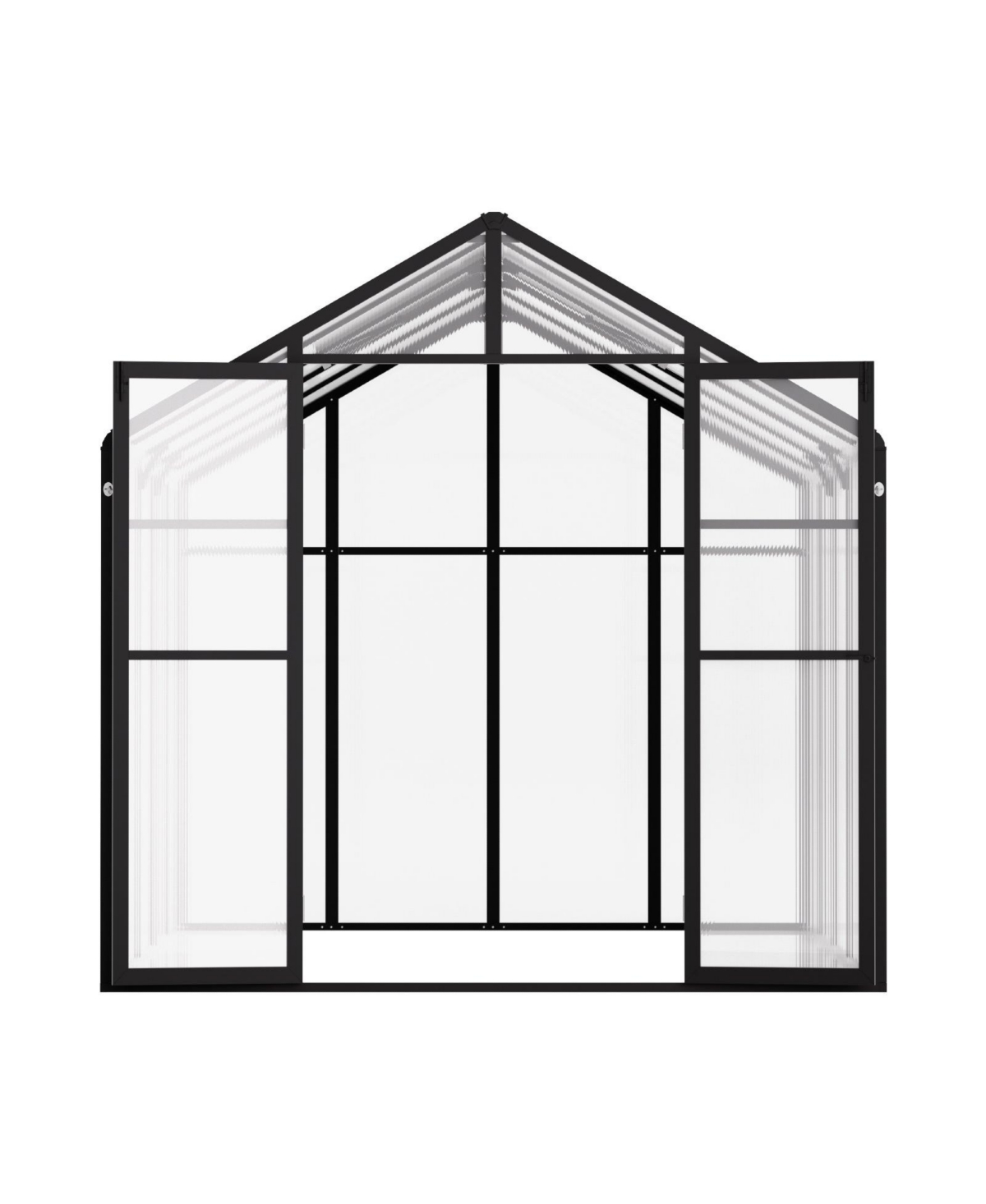 Polycarbonate Greenhouse Outdoor Walk-in Greenhouse for Garden - Black