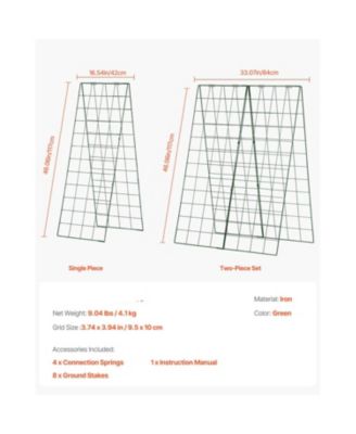 Foldable A-Frame Metal Garden Trellis for Climbing Plants Cucumbers and Vegetables