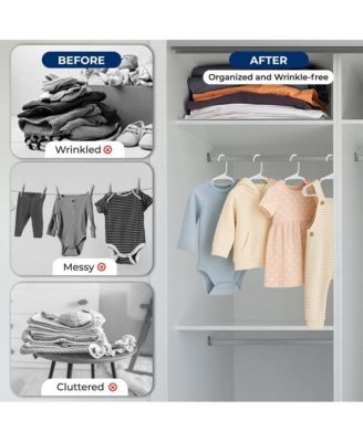 60 Pcs. Non-Slip Plastic Kids Hangers - Durable and Space-Saving Closet Organizers