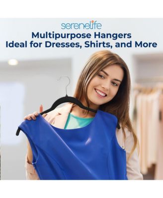 50-Piece Velvet Shirt Hangers - Non-Slip, Sturdy, Space Saving and Heavy Duty Coat Set with 360&amp;#xB0; Swivel Hook for Clothes (Black)