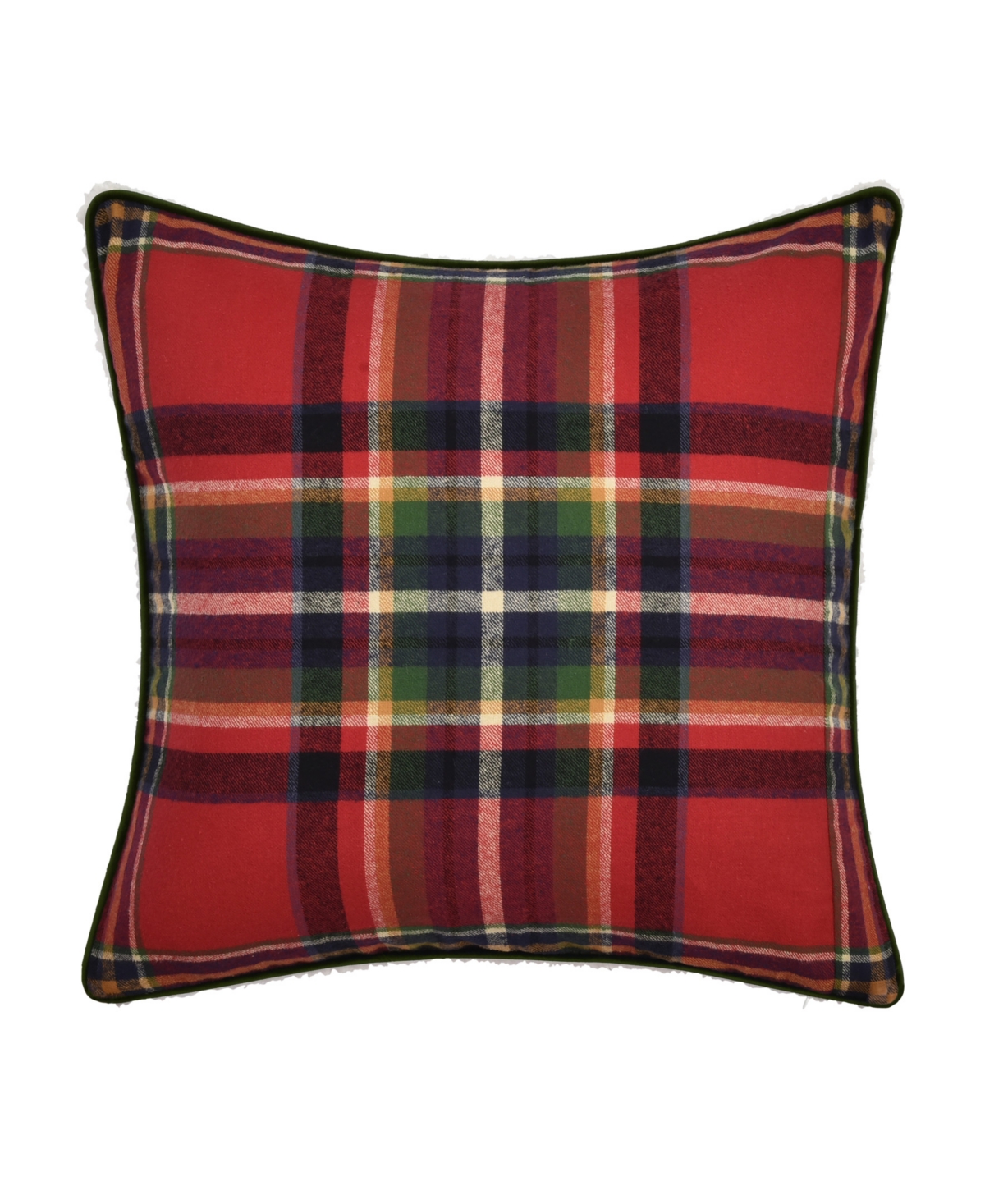 J Queen New York Andrew Plaid Square Decorative Pillow, 20" X 20" In Red