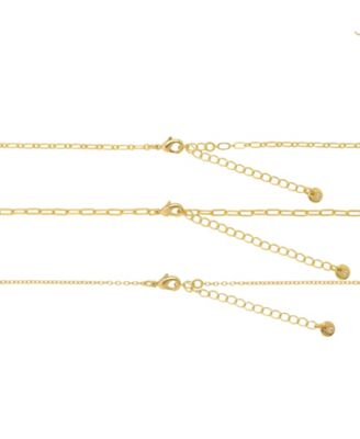 Cubic Zirconia Love Locket Pendant Layered Necklace Set