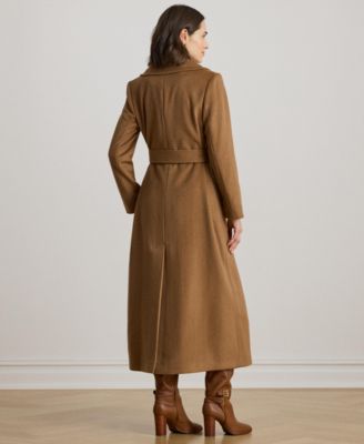 Women's Stitch-Trim Notch-Collar Belted Coat