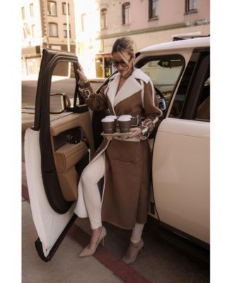 Women's Suede And Sherpa Reversible Coat