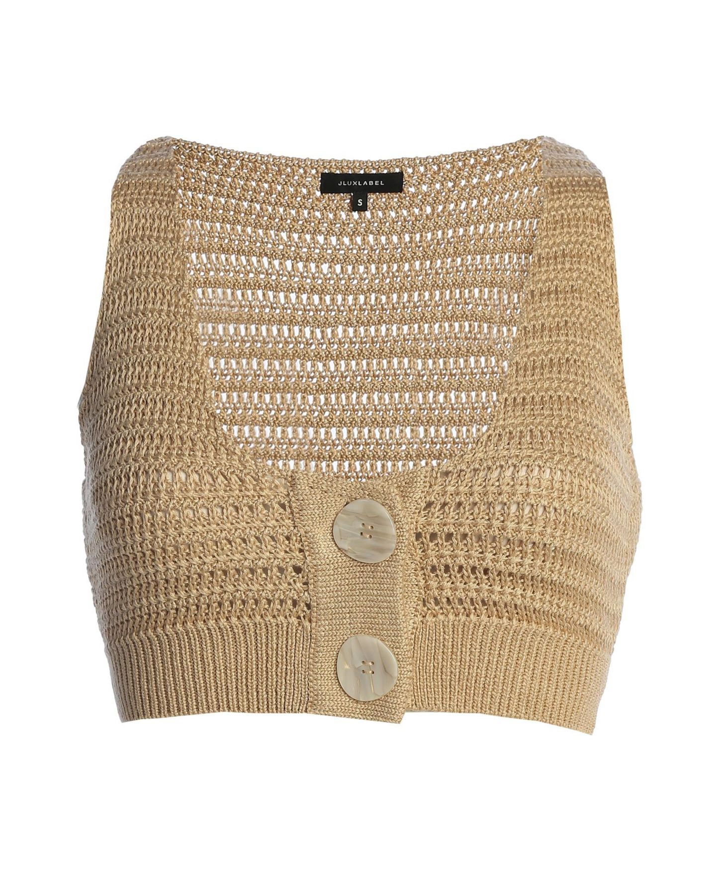 Женский топ JLUXLABEL Salmah Crochet, цвет: Бежевый — фото 2