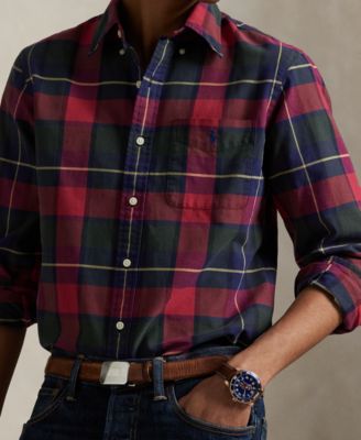 Men's Classic-Fit Plaid Oxford Shirt