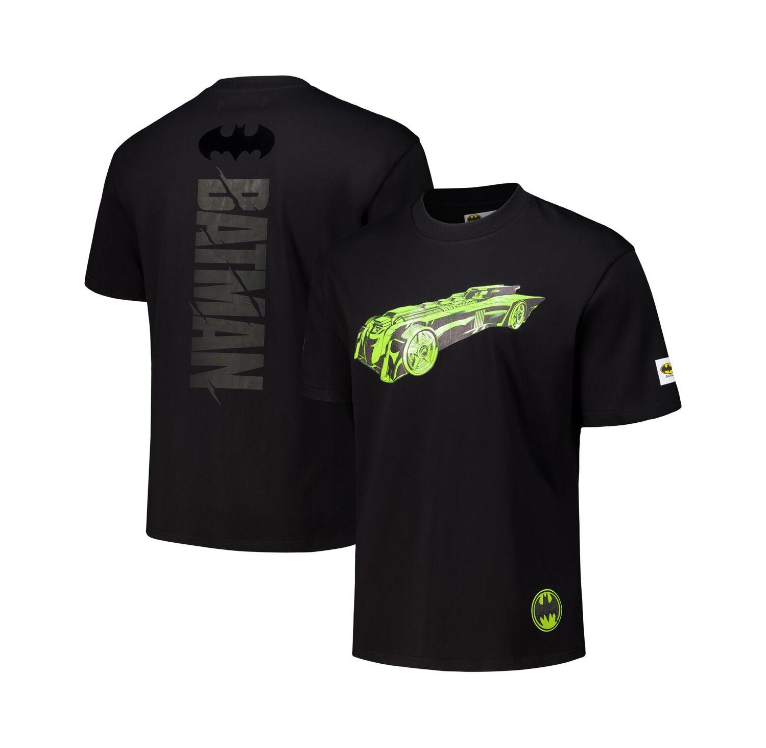 Men's Black Batman Comics Batmobile Loose Fit T-Shirt