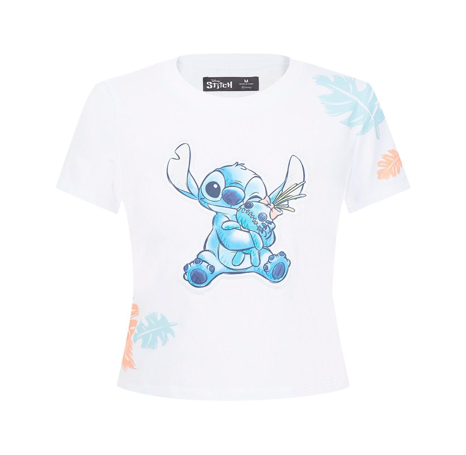 Women's White Lilo and Stitch Hold On Tight Baby Doll T-Shirt