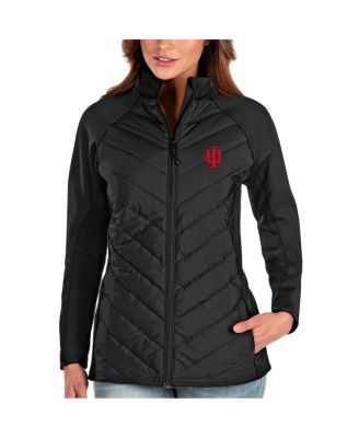 Antigua - Women's Black Indiana Hoosiers Altitude Full-Zip Puffer Jacket
