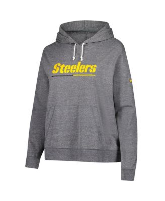 Women's Heather Charcoal Pittsburgh Steelers Vintage Pullover Hoodie