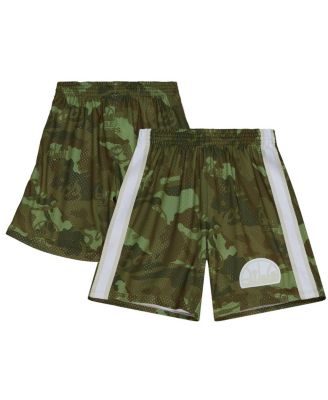 Mitchell & Ness - Men's Camo Seattle SuperSonics 1984-85 Hardwood Classics Ghost Green Swingman Shorts
