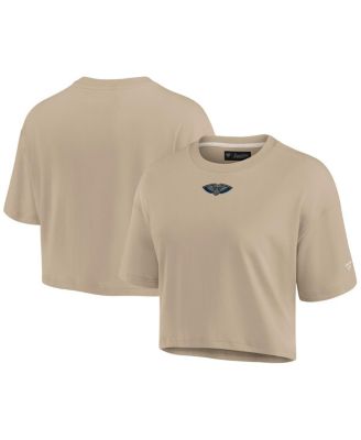 Fanatics - Women's Khaki New Orleans Pelicans Elements Super Soft Boxy Cropped T-Shirt