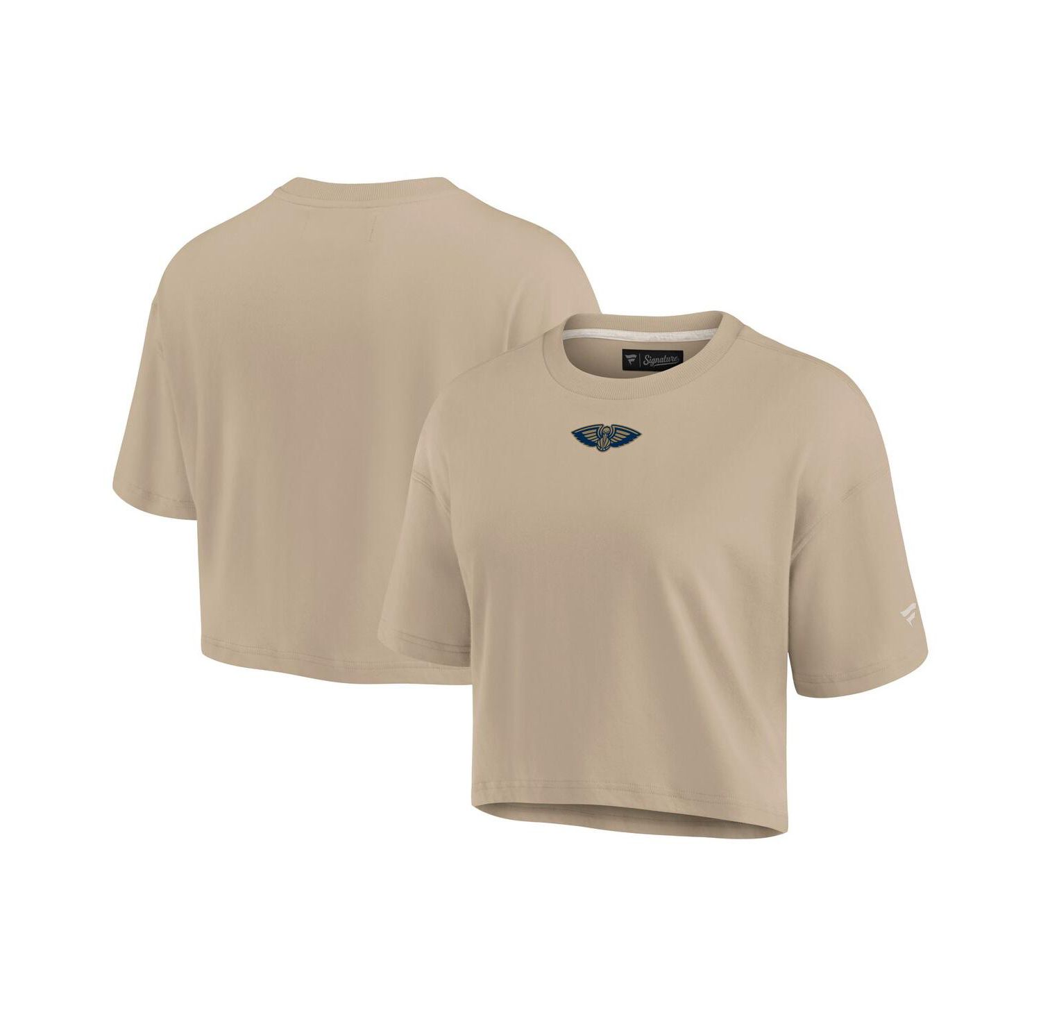 Women's Khaki New Orleans Pelicans Elements Super Soft Boxy Cropped T-Shirt