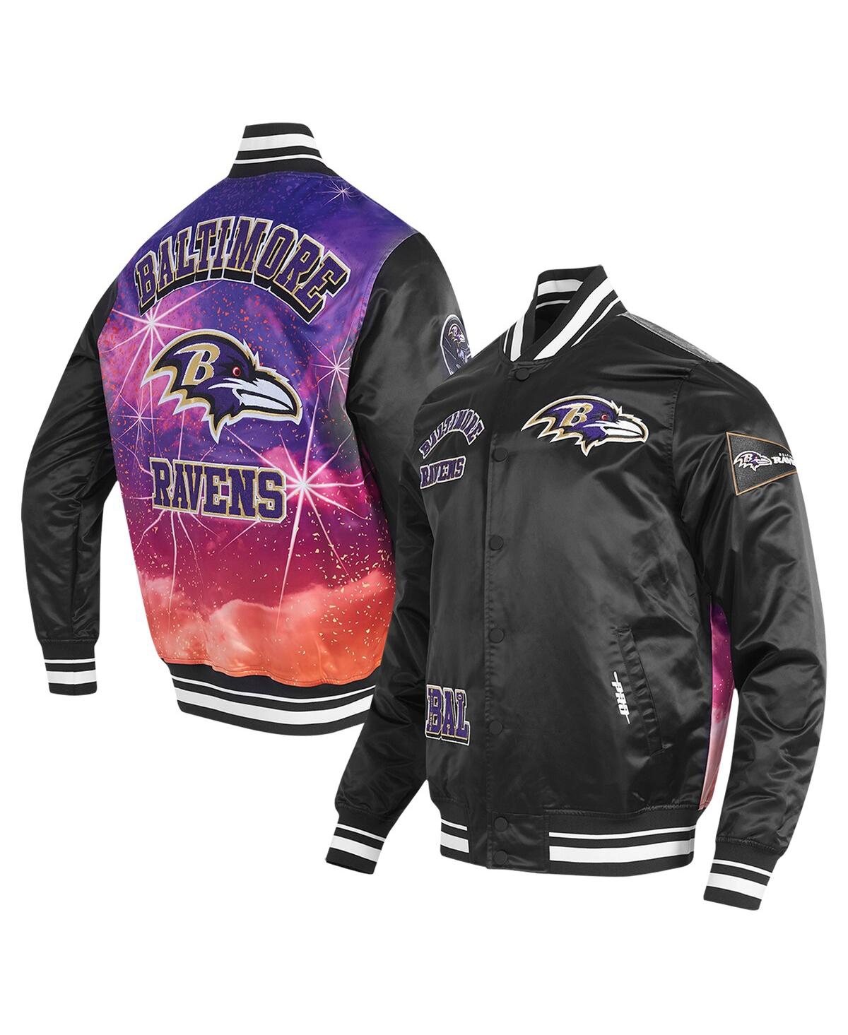 Men's Black Baltimore Ravens Sublimated Satin Full-Snap Jacket - Black