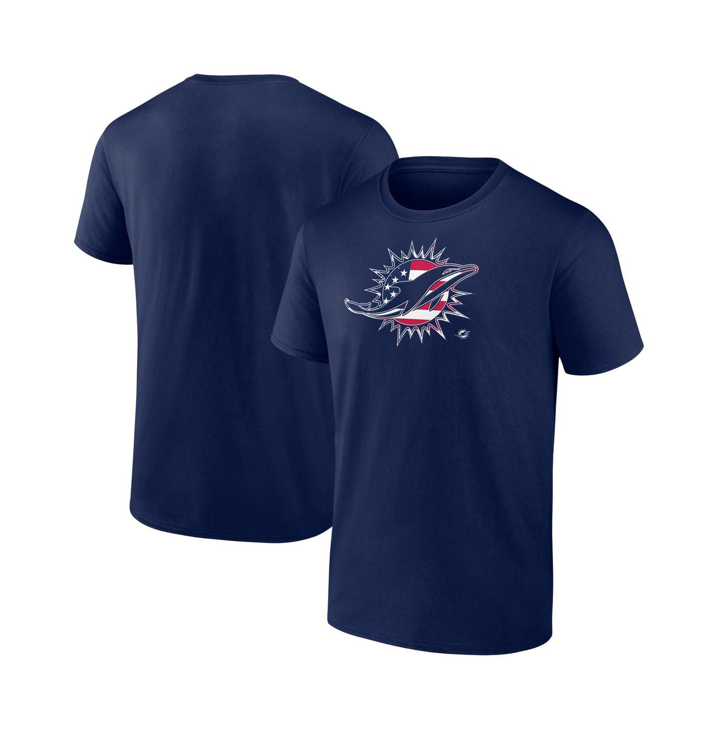 Мужская футболка Fanatics Navy Miami Dolphins Big & Tall Americana — фото 1