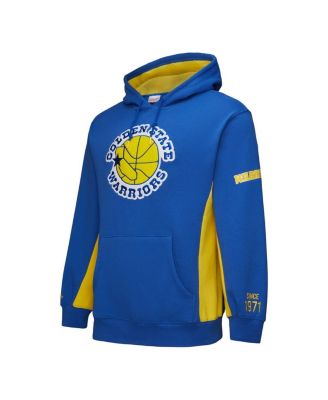 Men's Royal Golden State Warriors Hardwood Classics Team Origins Fleece Pullover Hoodie