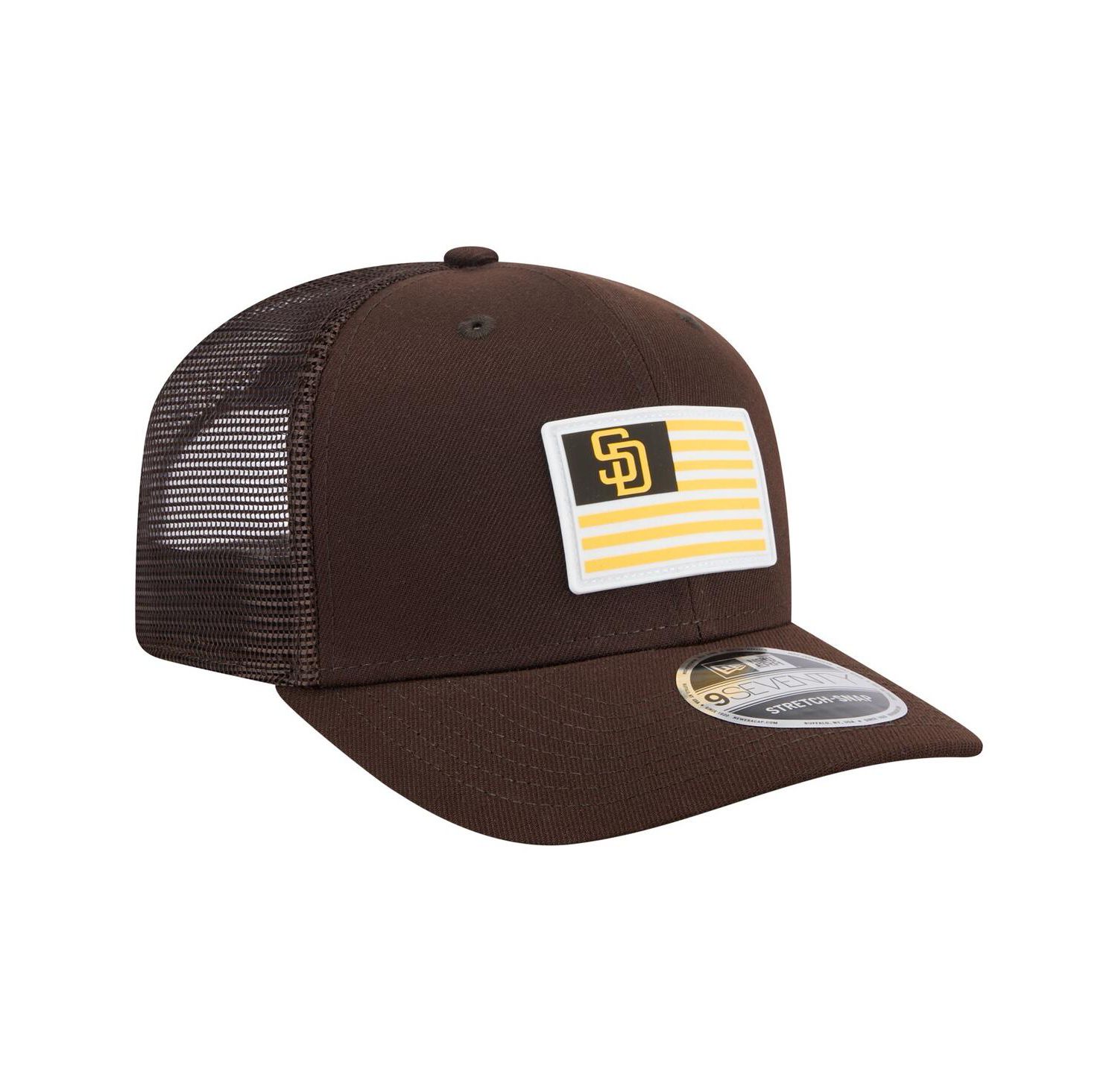 Men's Brown San Diego Padres Flag 9SEVENTY Stretch-Snap Hat