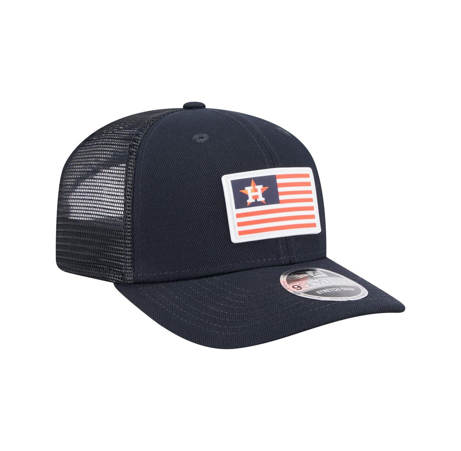 Men's Navy Houston Astros Flag 9SEVENTY Stretch-Snap Hat