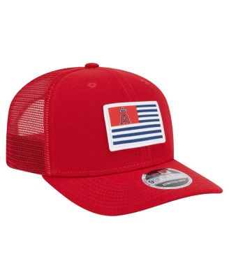 Men's Red Los Angeles Angels Flag 9SEVENTY Stretch-Snap Hat