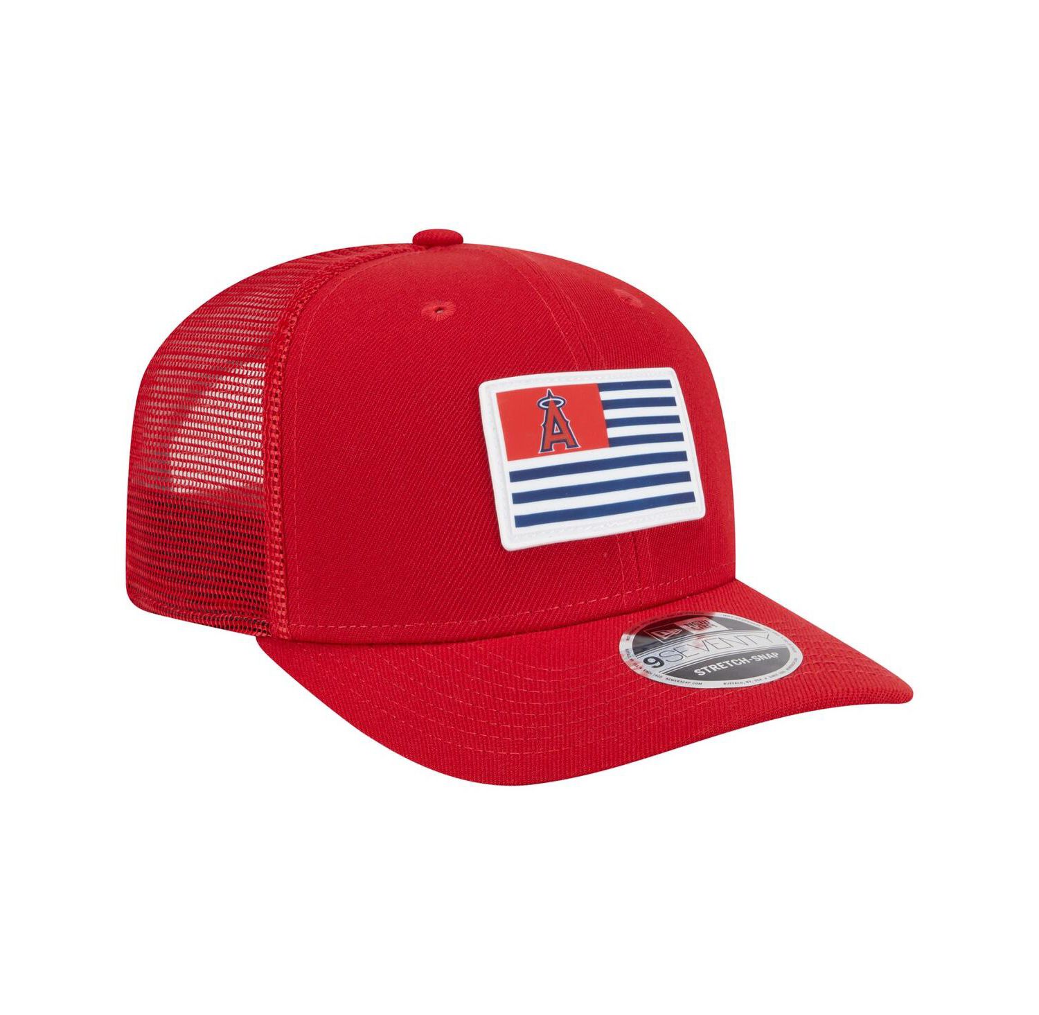 Men's Red Los Angeles Angels Flag 9SEVENTY Stretch-Snap Hat