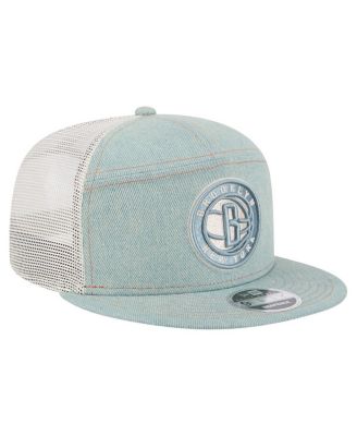 Men's Brooklyn Nets Adventure Denim Split Panel 9FIFTY Snapback Trucker Hat