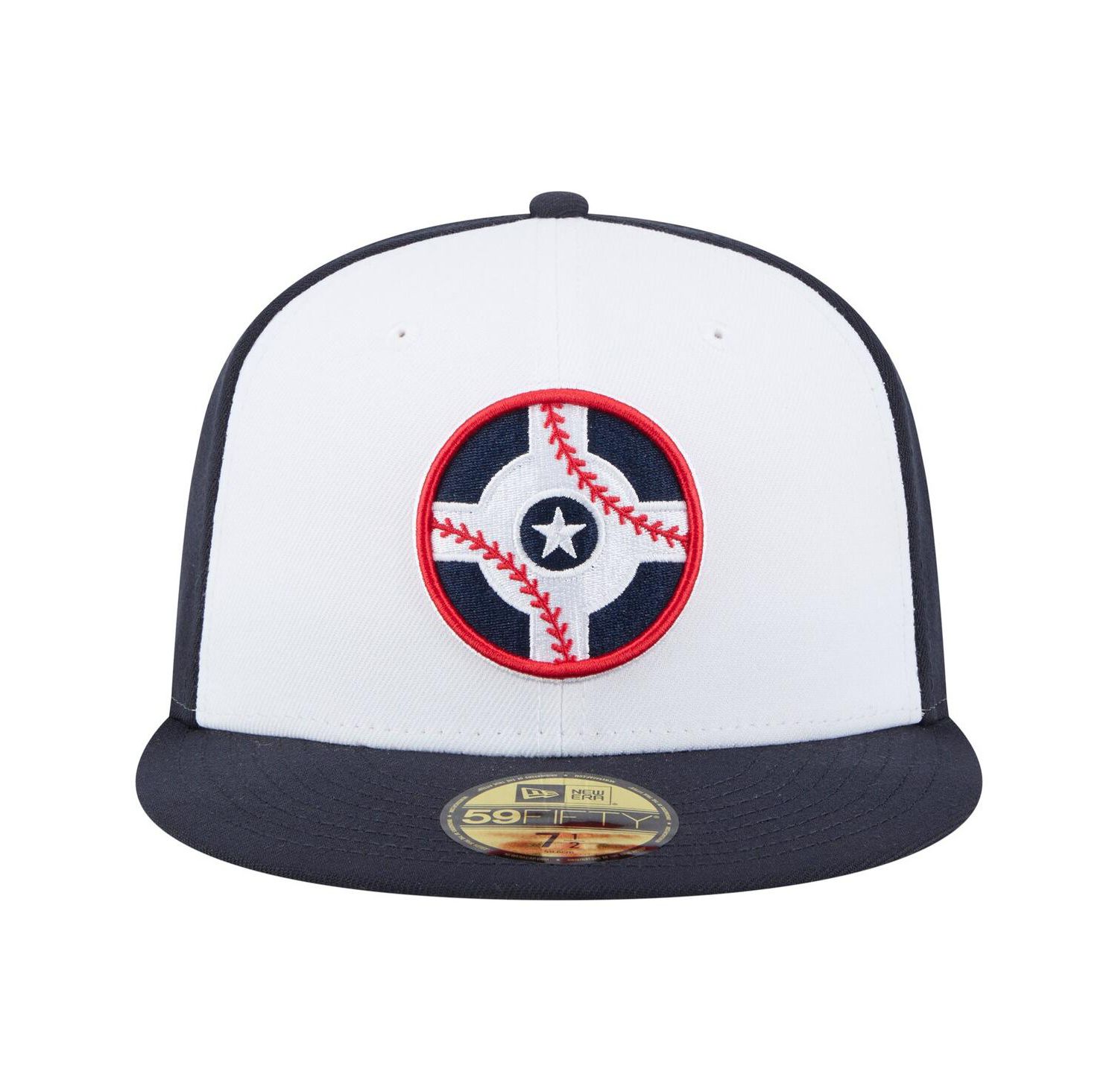 Men's White/Navy Indianapolis Indians Authentic Collection 59FIFTY Fitted Hat