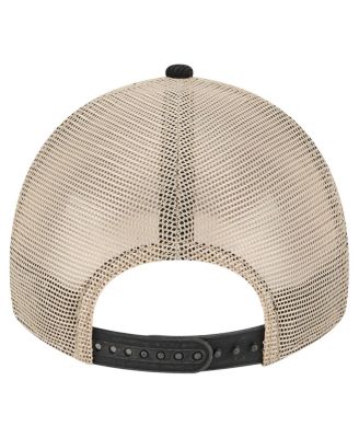 Men's Black/Cream Boston Bruins Vintage Landscape 9TWENTY A-Frame Adjustable Trucker Hat