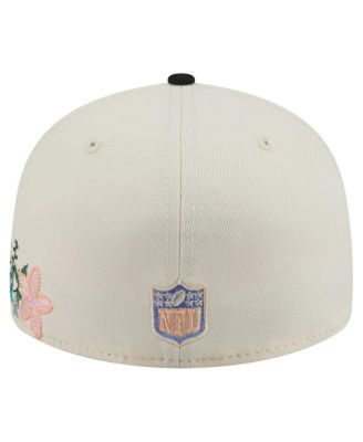 Men's Cream/Black Pittsburgh Steelers Tonal Floral 59FIFTY Fitted Hat