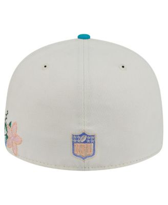 Men's Cream/Aqua Miami Dolphins Tonal Floral 59FIFTY Fitted Hat