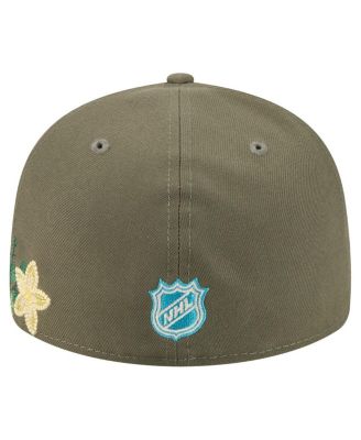 Men's Olive Boston Bruins Tonal Florals 59FIFTY Fitted Hat
