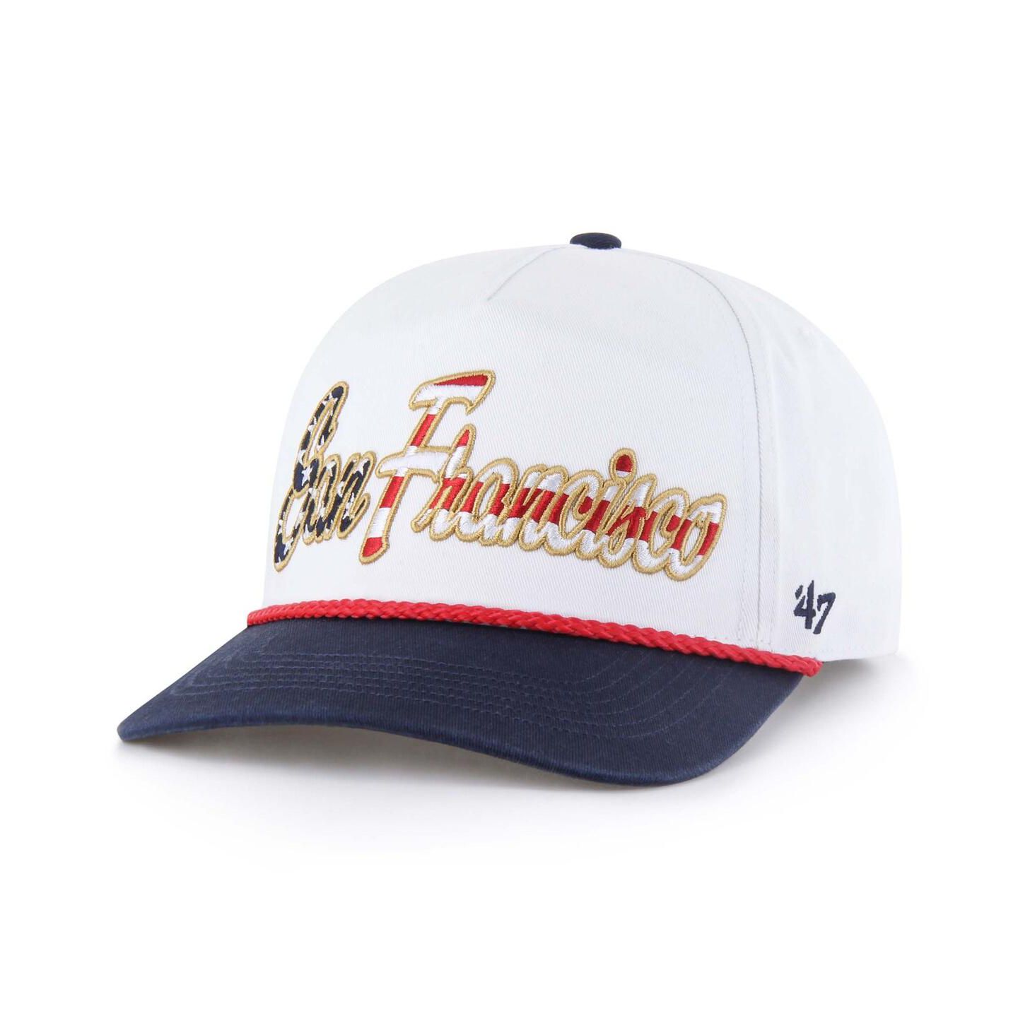 Мужская кепка '47 Brand White San Francisco Giants Patriotic Overhand Hitch Adjustable Hat — фото 1
