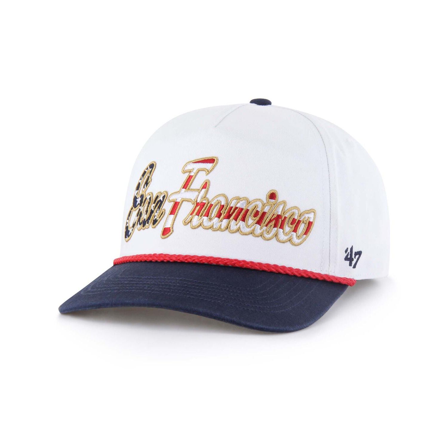 Men's White San Francisco Giants Patriotic Overhand Hitch Adjustable Hat