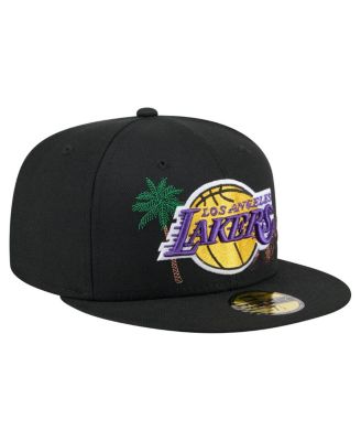 Men's Black Los Angeles Lakers State Stitch 59FIFTY Fitted Hat