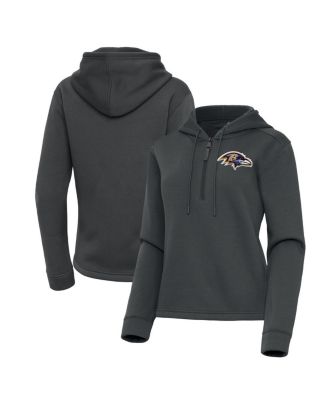 Antigua - Women's Pewter Baltimore Ravens Contemporary Quarter-Zip Hoodie