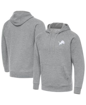 Antigua - Men's Heather Gray Detroit Lions Victory Pullover Hoodie