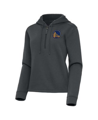 Antigua - Women's Pewter Golden State Warriors Contemporary Quarter-Zip Hoodie