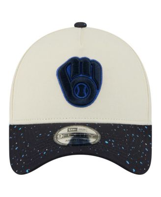 Men's Cream Milwaukee Brewers Speckle A-Frame 9FORTY Adjustable Hat