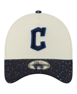 Men's Cream Cleveland Guardians Speckle A-Frame 9FORTY Adjustable Hat