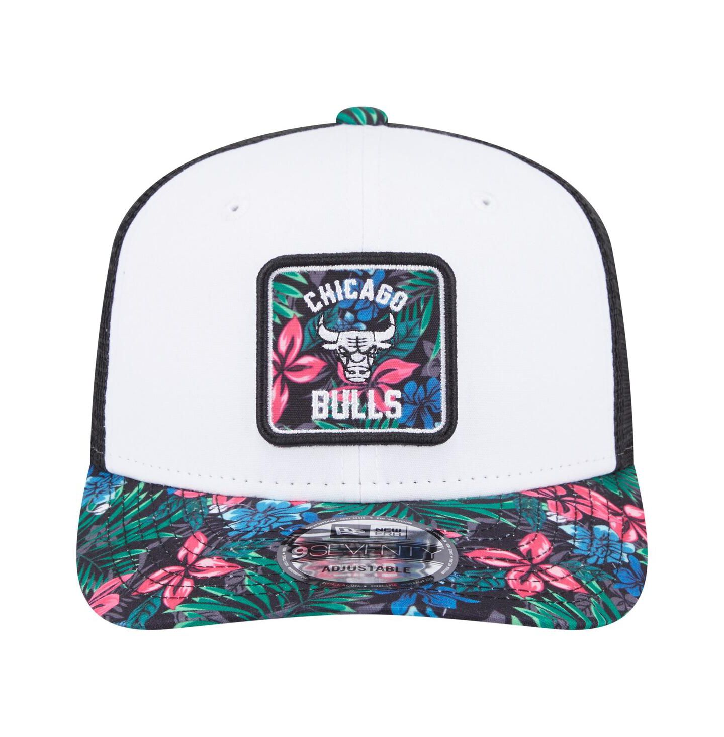 Мужская кепка New Era White Chicago Bulls Floral 9SEVENTY Adjustable Hat — фото 2